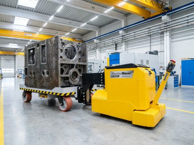 MasterMover electric tug moving heavy load in warehouse