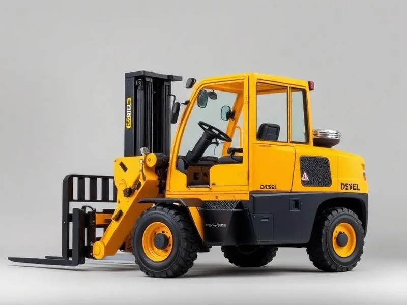 Electric forklift on charge in a warehouse charging bay